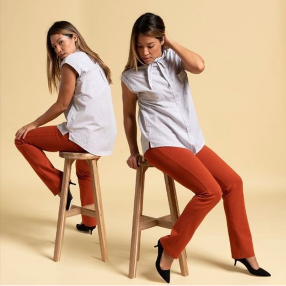 Betabrand 7-Pocket Dress Pant Yoga Pants Bootcut (Pumpkin Pie)